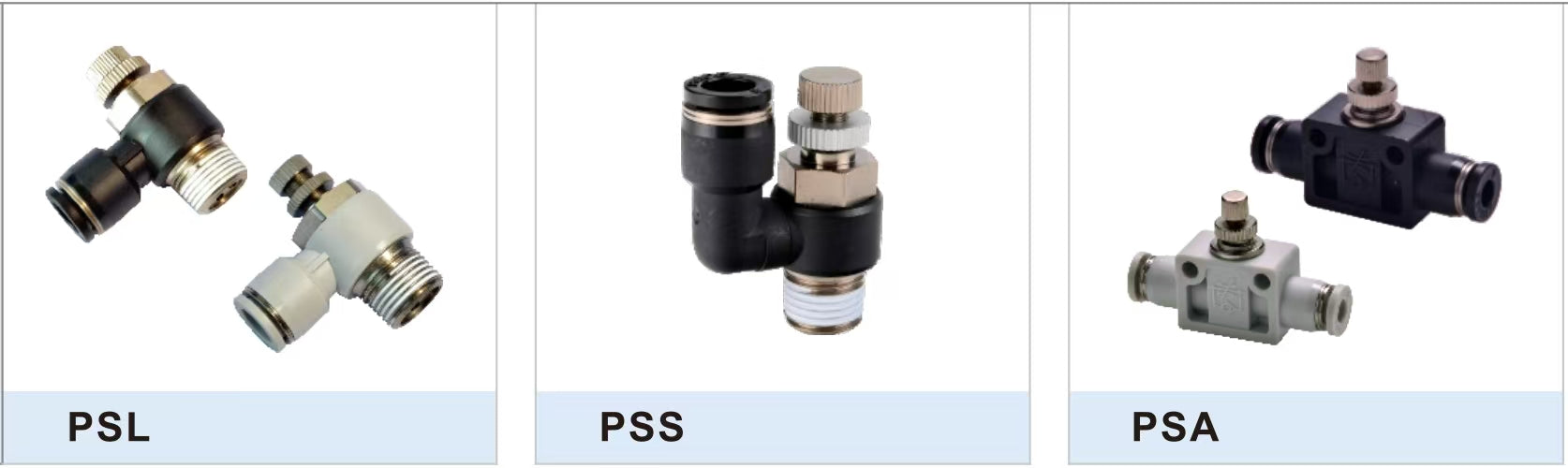 PSA, PSL, and PSS Series Pneumatic Speed Controllers