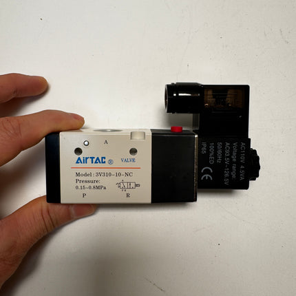 Airtac 3V310-10-NC: Solenoid valve(3/2 way) - 3V31010NCC-W