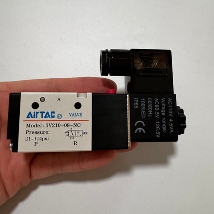 Airtac 3V210-08-NC: Solenoid valve(3/2 way) - 3V21008NCCT