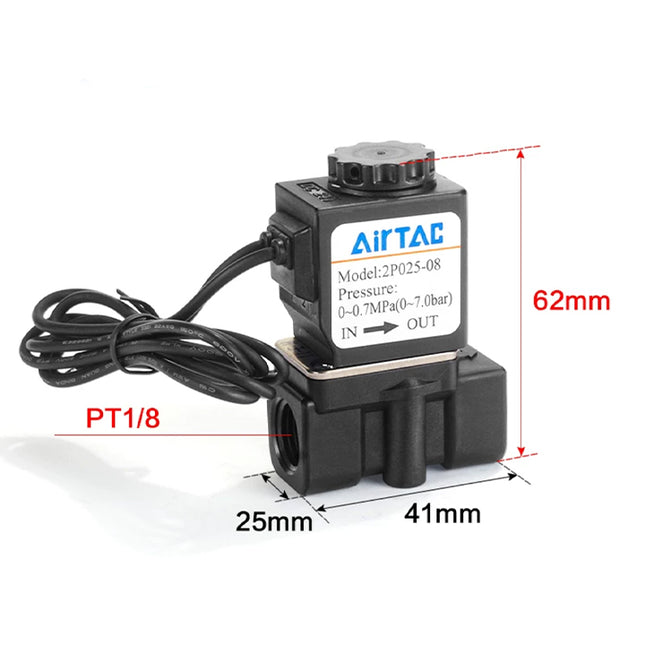 Airtac 2P0250-06: 2 Way Solenoid Valve. Plastic - 2P02506BIG