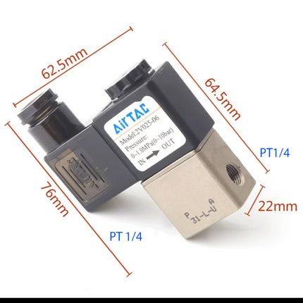 Airtac 2V025-08: 2 Way Solenoid Valve - 2V02508A