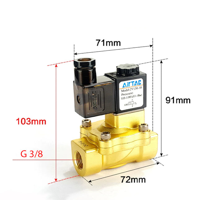 Airtac 2V130-10: 2 Way Solenoid Valve - 2V13010AG