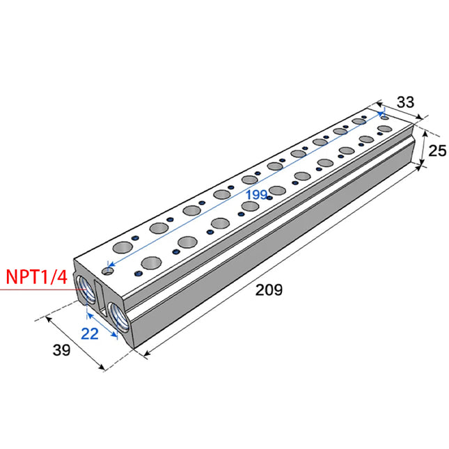 Airtac 3V100M: Air Valve Manifold - 3V100M10FT
