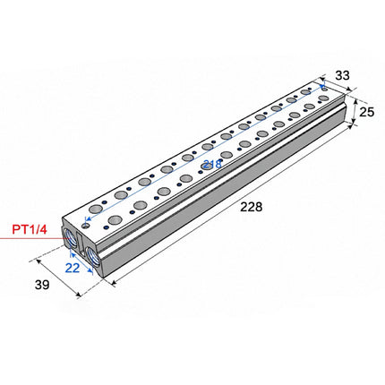 Airtac 3V100M: Air Valve Manifold - 3V100M12F