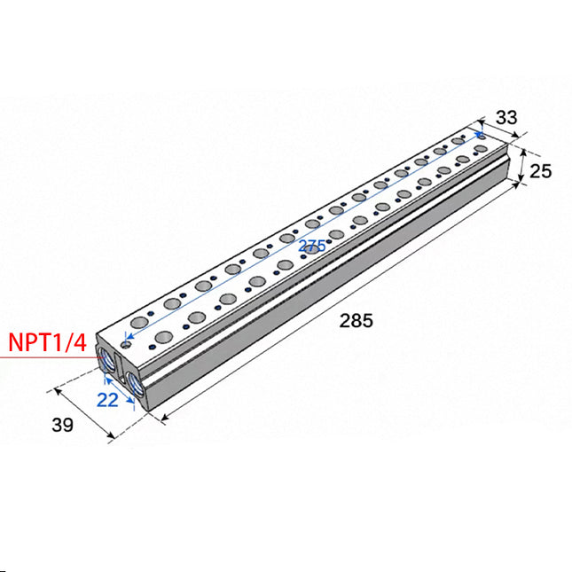 Airtac 3V100M: Air Valve Manifold - 3V100M14FT
