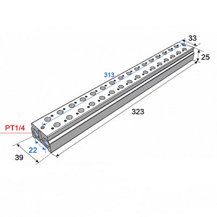 Airtac 3V100M: Air Valve Manifold - 3V100M16F