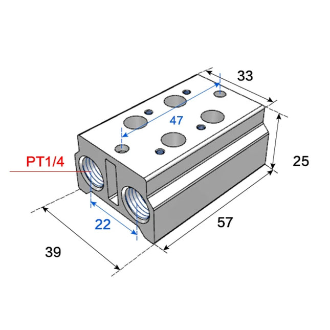 Airtac 3V100M: Air Valve Manifold - 3V100M2F