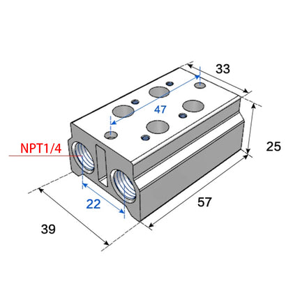 Airtac 3V100M: Air Valve Manifold - 3V100M2FT