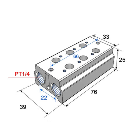 Airtac 3V100M: Air Valve Manifold - 3V100M3F