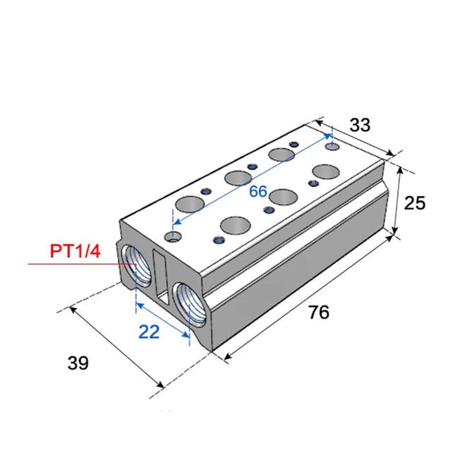Airtac 3V100M: Air Valve Manifold - 3V100M3F