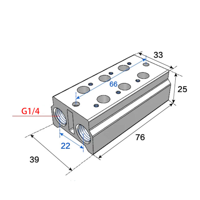 Airtac 3V100M: Air Valve Manifold - 3V100M3FG