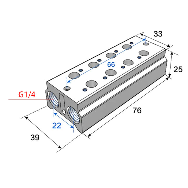 Airtac 3V100M: Air Valve Manifold - 3V100M4FG