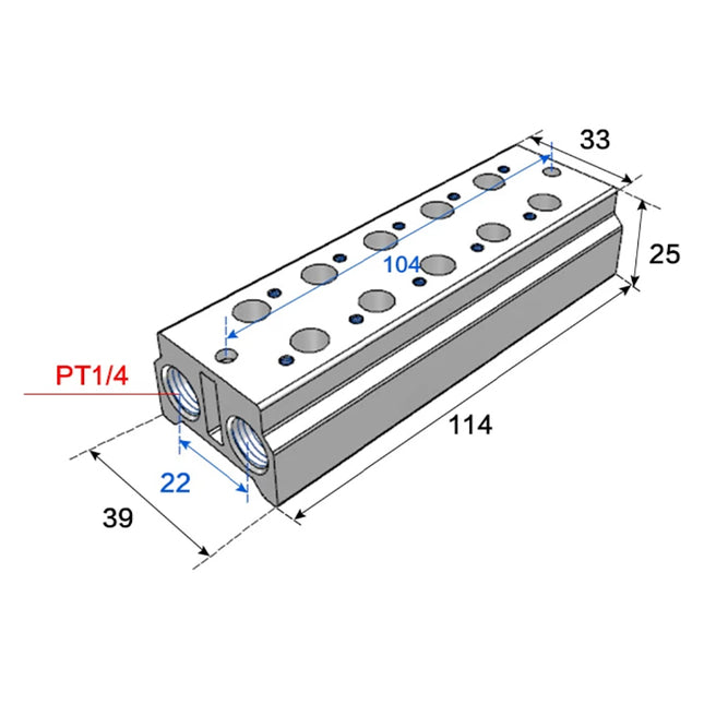 Airtac 3V100M: Air Valve Manifold - 3V100M5F