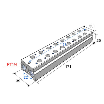 Airtac 3V100M: Air Valve Manifold - 3V100M8F