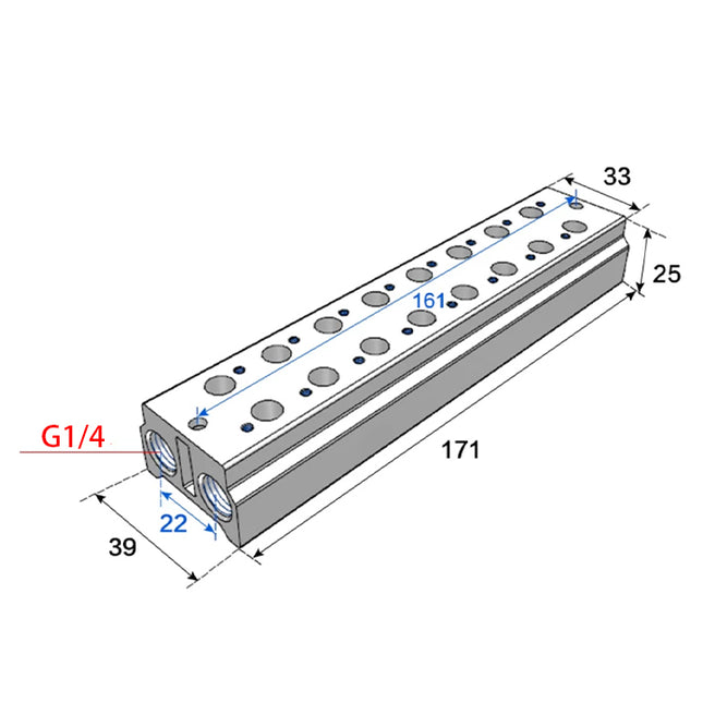 Airtac 3V100M: Air Valve Manifold - 3V100M8FG