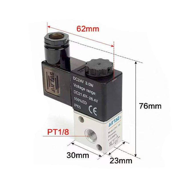 Airtac 3V1-06: Solenoid valve(3/2 way) - 3V106B