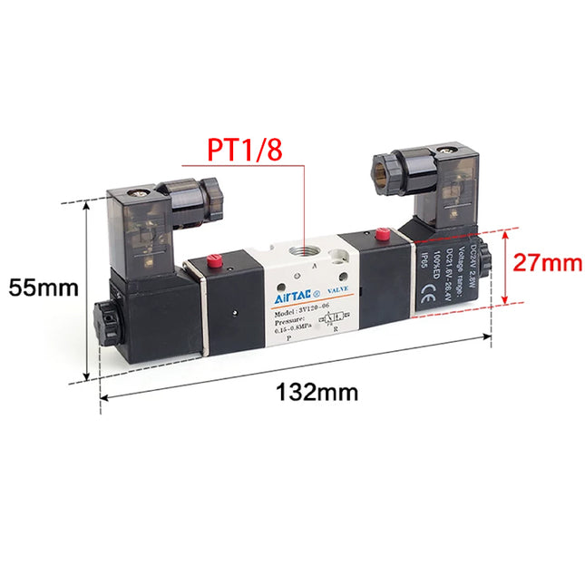 Airtac 3V120-06: Solenoid valve(3/2 way) - 3V12006A