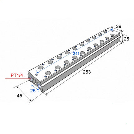 Airtac 3V200M: Air Valve Manifold - 3V200M10F
