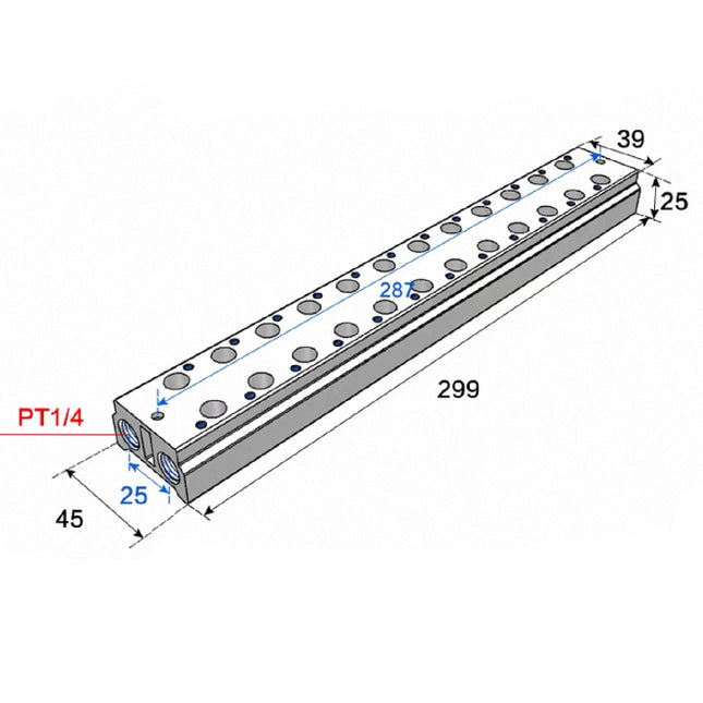 Airtac 3V200M: Air Valve Manifold - 3V200M12F