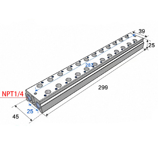 Airtac 3V200M: Air Valve Manifold - 3V200M13FT