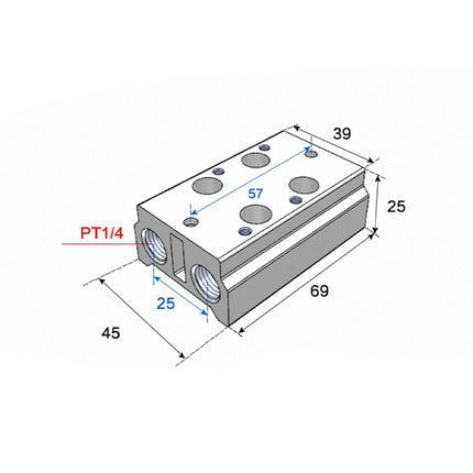 Airtac 3V200M: Air Valve Manifold - 3V200M2F