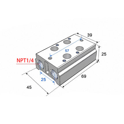 Airtac 3V200M: Air Valve Manifold - 3V200M2FT