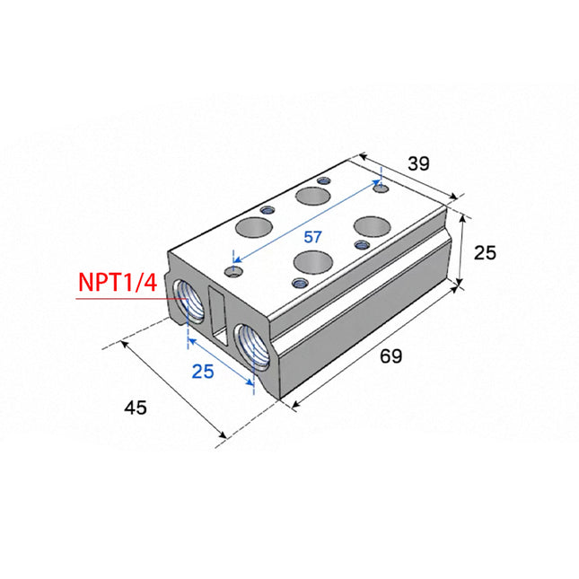 Airtac 3V200M: Air Valve Manifold - 3V200M2FT