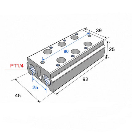 Airtac 3V200M: Air Valve Manifold - 3V200M3F