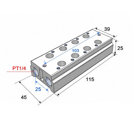 Airtac 3V200M: Air Valve Manifold - 3V200M4F