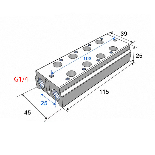 Airtac 3V200M: Air Valve Manifold - 3V200M4FG