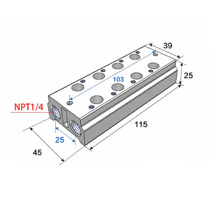 Airtac 3V200M: Air Valve Manifold - 3V200M4FT