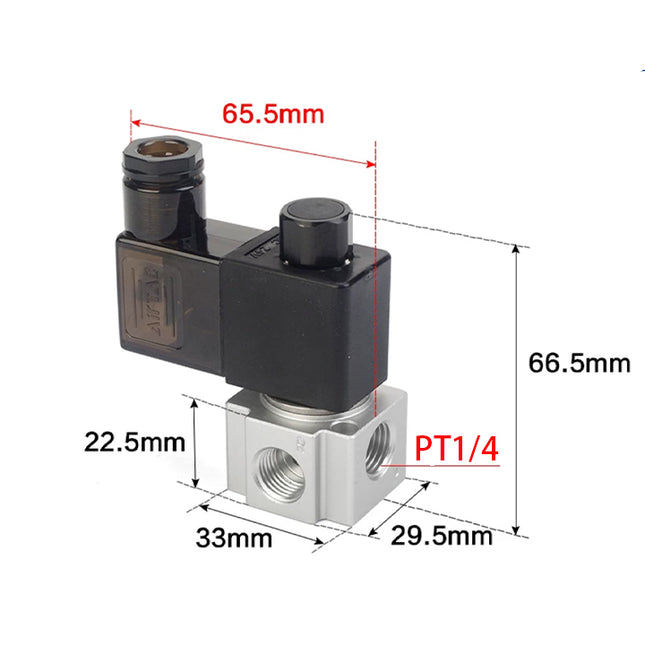 Airtac 3V2-08-NO: Solenoid valve(3/2 way) - 3V208NOA