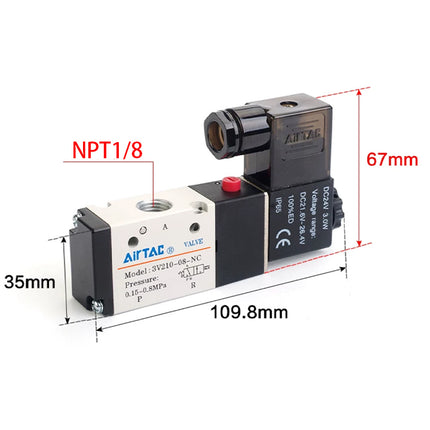 Airtac 3V210-06-NC: Solenoid valve(3/2 way) - 3V21006NCCT
