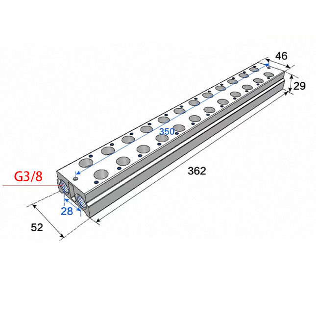 Airtac 3V300M: Air Valve Manifold - 3V300M12FG