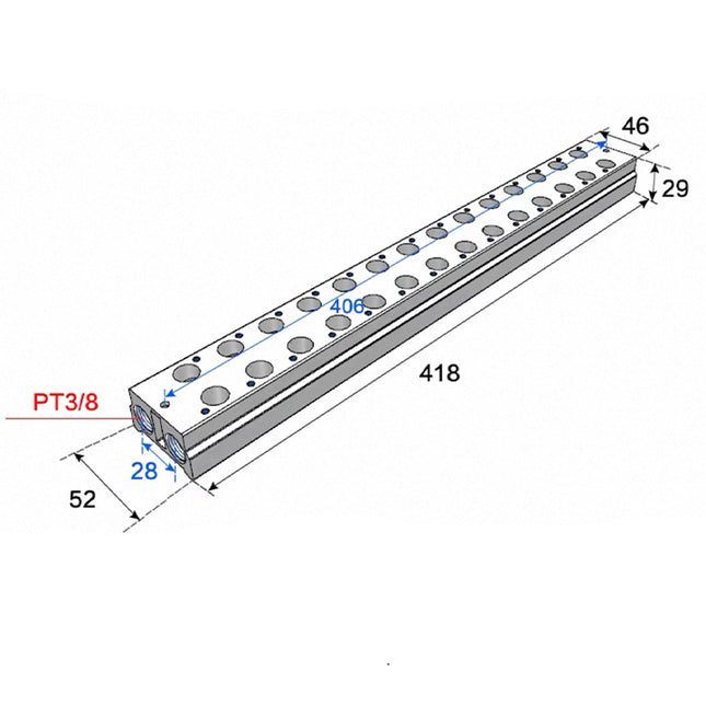 Airtac 3V300M: Air Valve Manifold - 3V300M14F