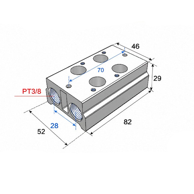 Airtac 3V300M: Air Valve Manifold - 3V300M2F
