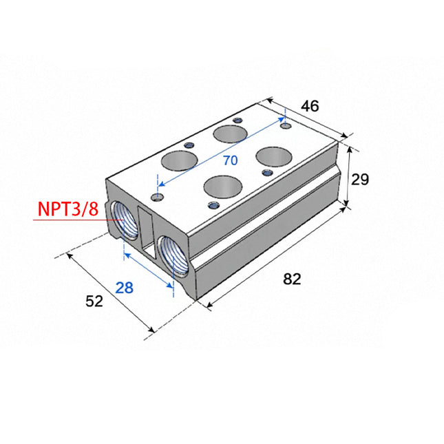 Airtac 3V300M: Air Valve Manifold - 3V300M2FT