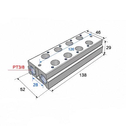 Airtac 3V300M: Air Valve Manifold - 3V300M4F