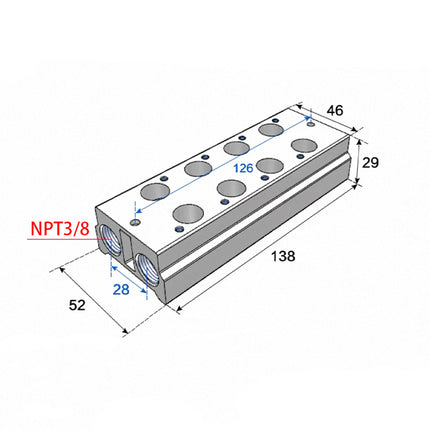 Airtac 3V300M: Air Valve Manifold - 3V300M4FT
