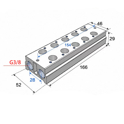 Airtac 3V300M: Air Valve Manifold - 3V300M5FG