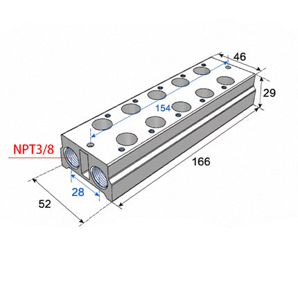 Airtac 3V300M: Air Valve Manifold - 3V300M5FT