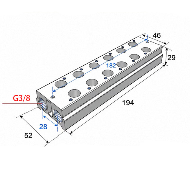 Airtac 3V300M: Air Valve Manifold - 3V300M6FG