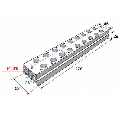 Airtac 3V300M: Air Valve Manifold - 3V300M9F