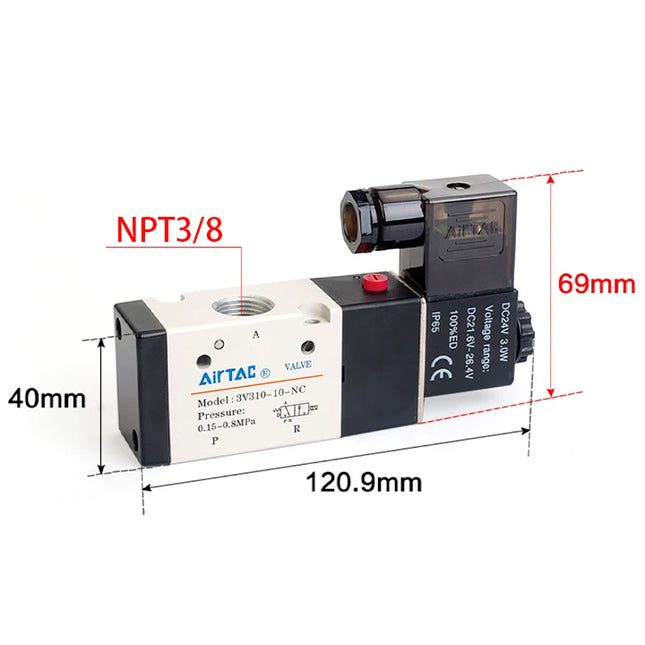 Airtac 3V310-10-NC: Solenoid valve(3/2 way) - 3V31010NCAT