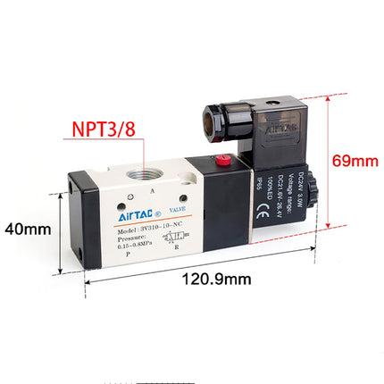 Airtac 3V310-10-NO: Solenoid valve(3/2 way) - 3V31010NOAT