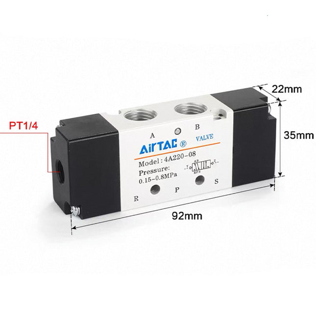 Airtac 4A220-08: Air Pilot Valve. 5 Way - 4A22008