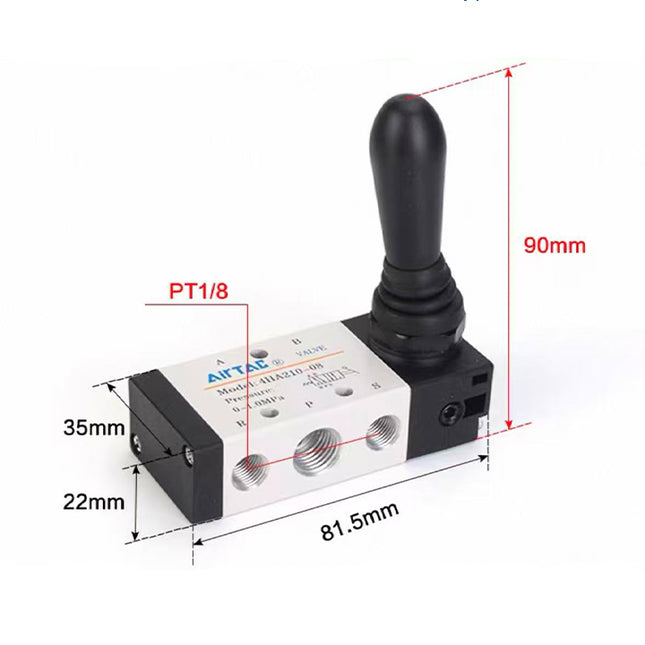 Airtac 4H210-06: Hand Valve. Toggle Style - 4H21006