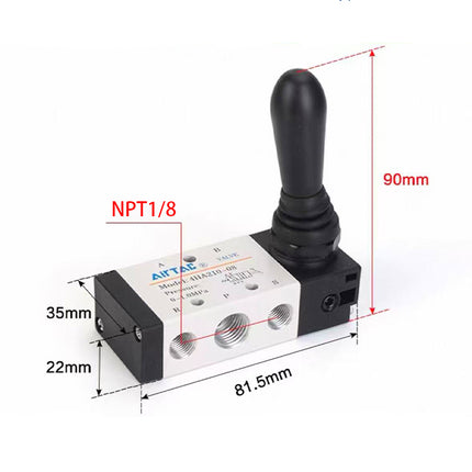 Airtac 4H210-06: Hand Valve. Toggle Style - 4H21006T