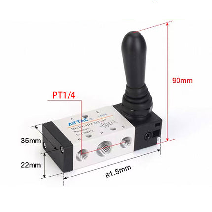 Airtac 4H210-08: Hand Valve. Toggle Style - 4H21008