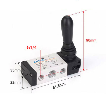 Airtac 4H210-08: Hand Valve. Toggle Style - 4H21008G